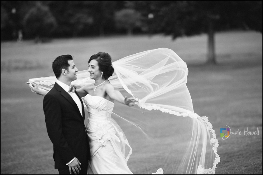 Gorgeous black and white wedding photo